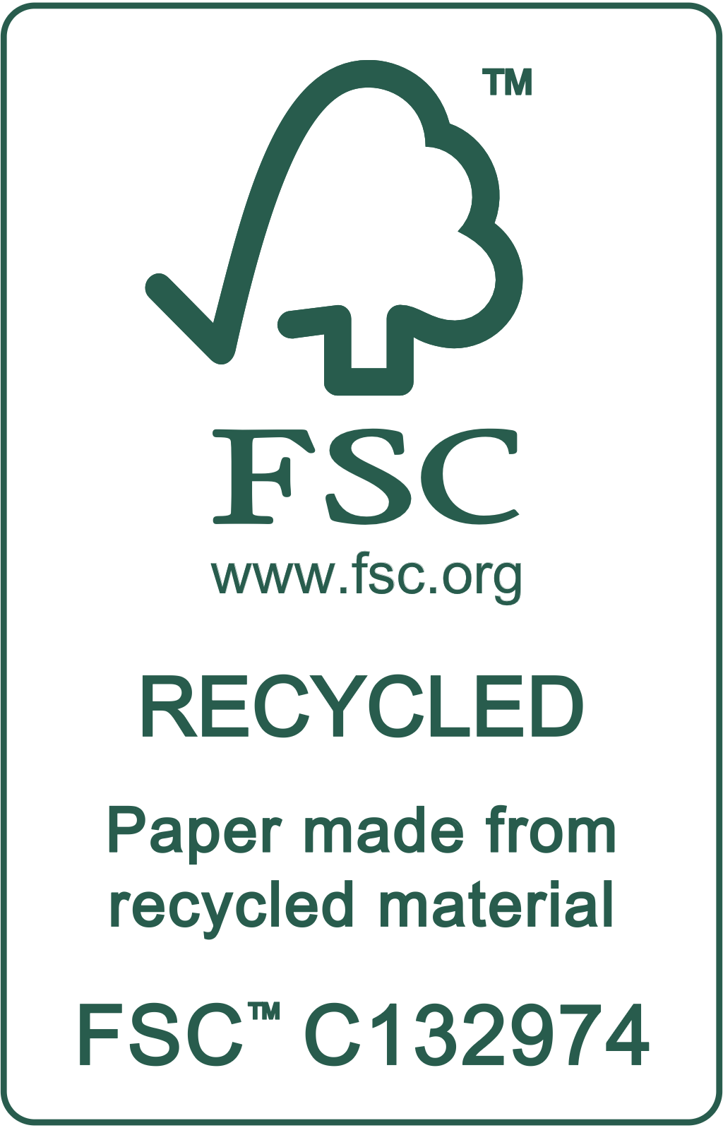 FSC™ Recycled Credit
Licence FSC™: FSC-C132974