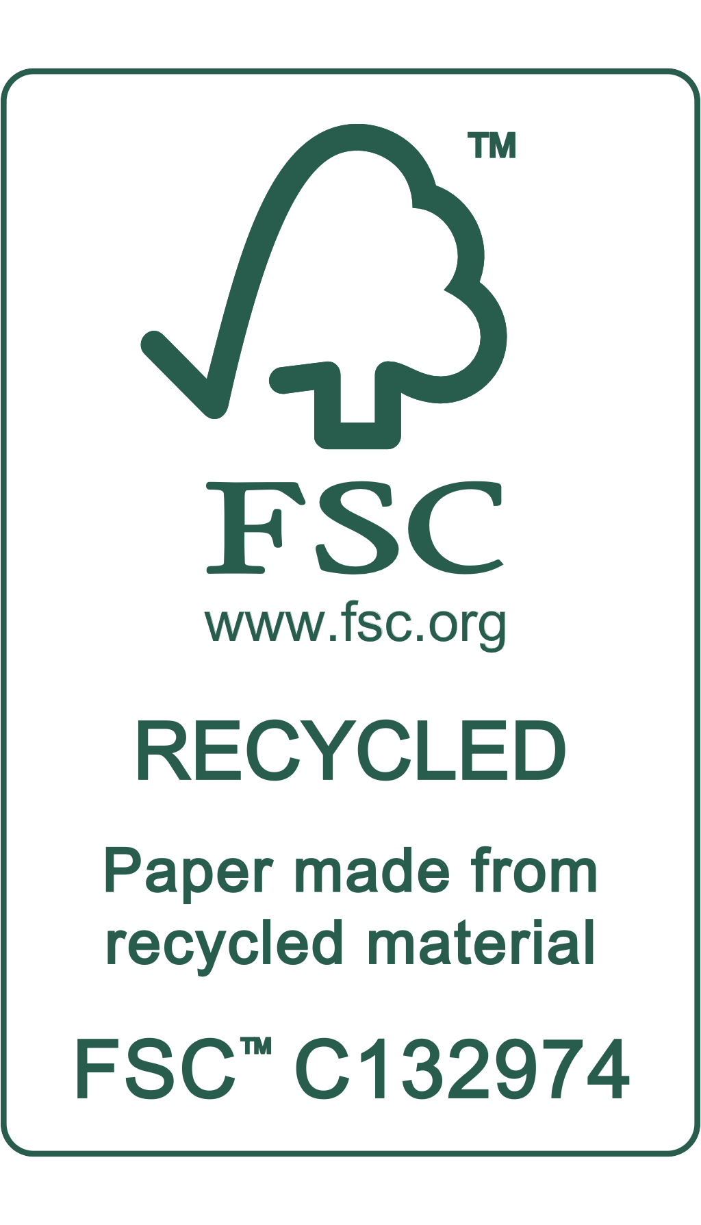 FSC™ Recycled Credit
Licence FSC™: FSC-C132974